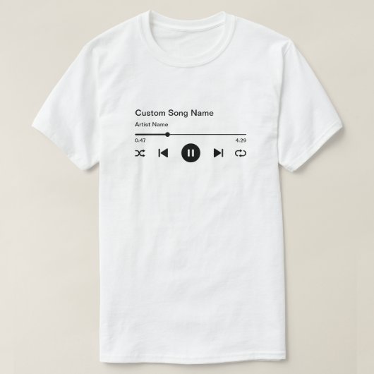 Name des Liedes und Künstlermusikplayer T-Shirt (Design vorne)