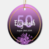 Name des lila Blumenmusters Keramik Ornament (Links)