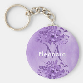 Name des lila Florins Monogramm Vintag Schlüsselanhänger