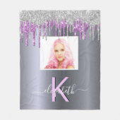 Name des lila Fotos des Silver Glitzer Fleecedecke (Vorderseite)