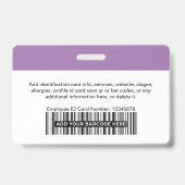Name des Lila Fotos oder des Qr-Codes Ausweis (Rückseite)