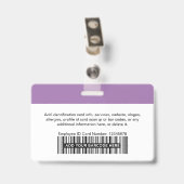 Name des Lila Fotos oder des Qr-Codes Ausweis (Rückseite mit Clip)