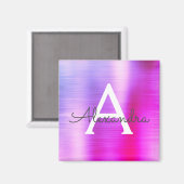 Name des lila gebürsteten Metalls Magnet (Vorderseite/Rückseite)