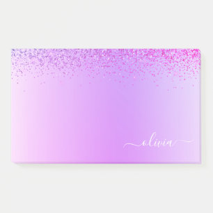 Name des lila gebürsteten Metalls Monogram modern Post-it Klebezettel