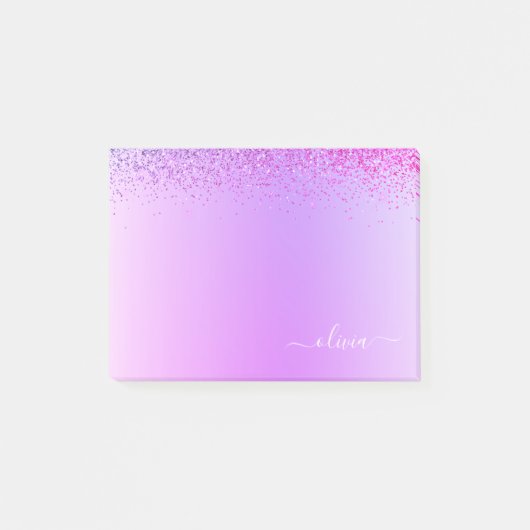 Name des lila gebürsteten Metalls Post-it Klebezettel (Vorderseite)