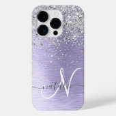 Name des lila gebürsteten Metalls Silber Glitzer M Case-Mate iPhone Hülle (Rückseite)