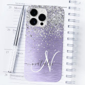 Name des lila gebürsteten Metalls Silber Glitzer M Case-Mate iPhone Hülle