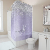 Name des lila gebürsteten Metalls Silber Glitzer M Duschvorhang (Beispiel)