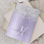 Name des lila gebürsteten Metalls Silber Glitzer M iPad Mini Hülle<br><div class="desc">Dieses schicke Design mit hübschem silberglänzenden Glitzer auf lila,  gebürstetem metallischem Hintergrund ist einfach zu personalisieren.</div>