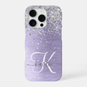 Name des lila gebürsteten Metalls Silber Glitzer M iPhone Hülle (Rückseite)