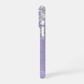 Name des lila gebürsteten Metalls Silber Glitzer M iPhone Hülle (Linke Seite)