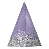 Name des lila gebürsteten Metalls Silber Glitzer M Partyhütchen (Rückseite)
