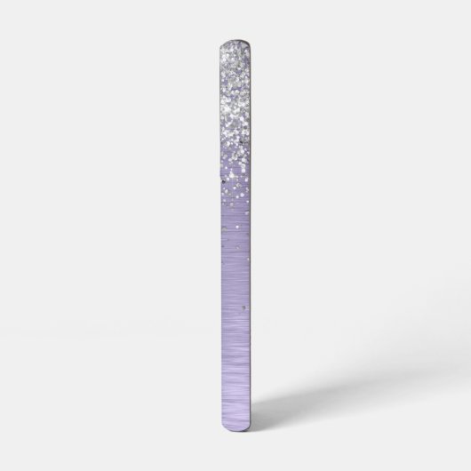 Name des lila gebürsteten Metalls Silber Glitzer M Samsung Galaxy Hülle (Linke Seite)