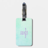 Name des Lila Glitzer Mermaid Gepäckanhänger (Rückseite vertikal)