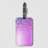 Name des lila Glitzer Metal Monogramm
