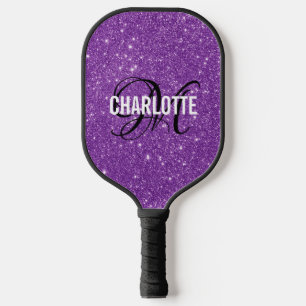 Name des lila Glitzer Pickleball Schläger