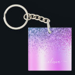 Name des lila Glitzer Sparkle Glam Metal Monogram Schlüsselanhänger<br><div class="desc">Lila Imitate Foil metallic Sparkle Glitzer gebürstete Metal Monogram Name Schlüsselanhänger. Das macht den perfekten 16 Geburtstag,  Hochzeit,  Brautparty,  Jubiläum,  Babydusche oder Junggeselinnen-Abschied Geschenk für jemanden,  der Lieben glamourösen Luxus und schicke Stile.</div>