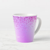 Name des lila Glitzer, Sparkle Metal Monogram Milchtasse (Rechte Ecke)