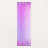 Name des lila Glitzer, Sparkle Metal Monogram Yogamatte (Vorderseite)