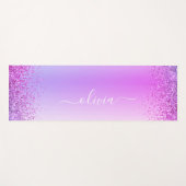 Name des lila Glitzer, Sparkle Metal Monogram Yogamatte (Vorderseite (Horizontal))