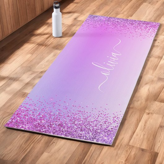 Name des lila Glitzer, Sparkle Metal Monogram Yogamatte
