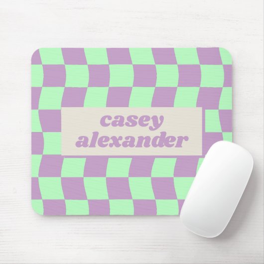 Name des Lila grünen Karton-Musters Pastell Mousepad (Mit Mouse)