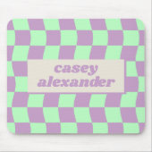Name des Lila grünen Karton-Musters Pastell Mousepad (Vorne)