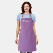 Name des Lila handgeschriebenen Monogramms Schürze (Getragen)