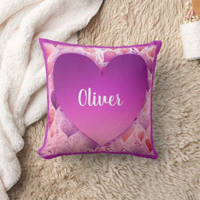 Name des Lila Herzens Kissen (Decke)
