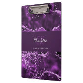 Name des lila Marmormonogramms Klemmbrett (Links)