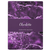 Name des lila Marmormonogramms Klemmbrett (Rückseite)