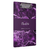 Name des lila Marmormonogramms Klemmbrett (Rechts)