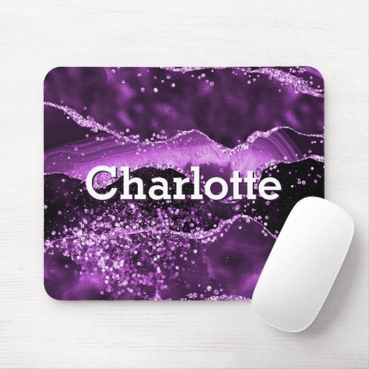 Name des lila Marmormonogramms Mousepad (Mit Mouse)