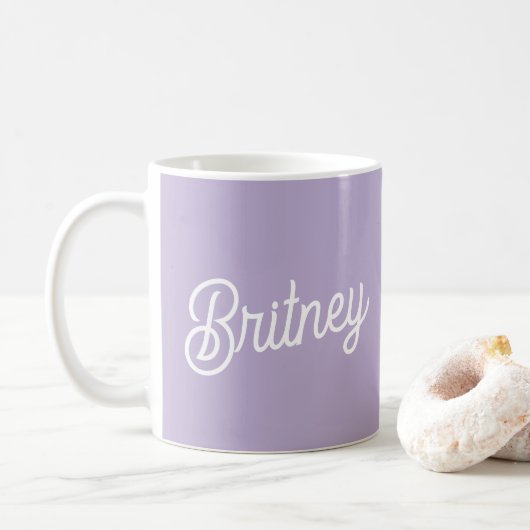 Name des Lila Monogramms für den personalisierten Kaffeetasse (Mit Donut)