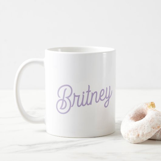Name des Lila Monogramms für den personalisierten  Kaffeetasse (Mit Donut)