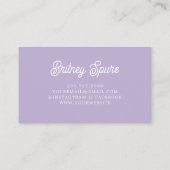 Name des Lila Monogramms für den personalisierten Visitenkarte (Rückseite)