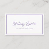 Name des Lila Monogramms für den personalisierten Visitenkarte (Vorderseite)