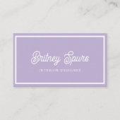 Name des Lila Monogramms für den personalisierten  Visitenkarte (Vorderseite)