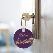 Name des lila Musiknotens Schlüsselanhänger