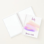 Name des lila Pinselstrichbuchs Notizblock (Innenseite)