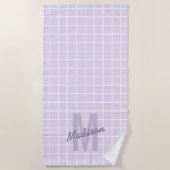 Name des lila Rastermusters Strandtuch (Vorderseite)