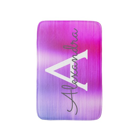 Name des lila rosa gebürsteten Metalls Badematte (Vorderseite Vertikal)