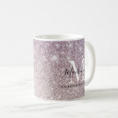 Name des Lila, rosa Ombre-Glitzer Monogram Kaffeetasse (VorderseiteRechts)