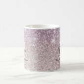 Name des Lila, rosa Ombre-Glitzer Monogram Kaffeetasse (Mittel)