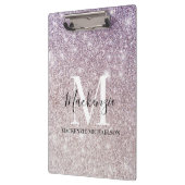 Name des Lila, rosa Ombre-Glitzer Monogram Klemmbrett (Links)