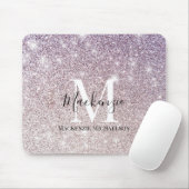 Name des Lila, rosa Ombre-Glitzer Monogram Mousepad (Mit Mouse)