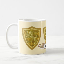 Name des Lion Shield-Familienwappens Kaffeetasse