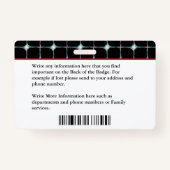 Name des Logos Bar für das Foto der benutzerdefini Ausweis (Rückseite)