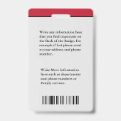 Name des Logos Bar für das Foto der benutzerdefini Ausweis (Rückseite)