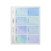 Name des Logos Blue Watercolor Weekly Planner hinz Notizblock (Rotiert)